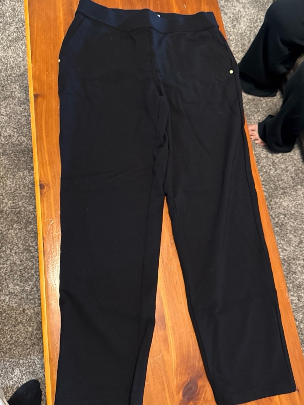 Liz Claiborne Black Pull-On Straight Leg Trousers
